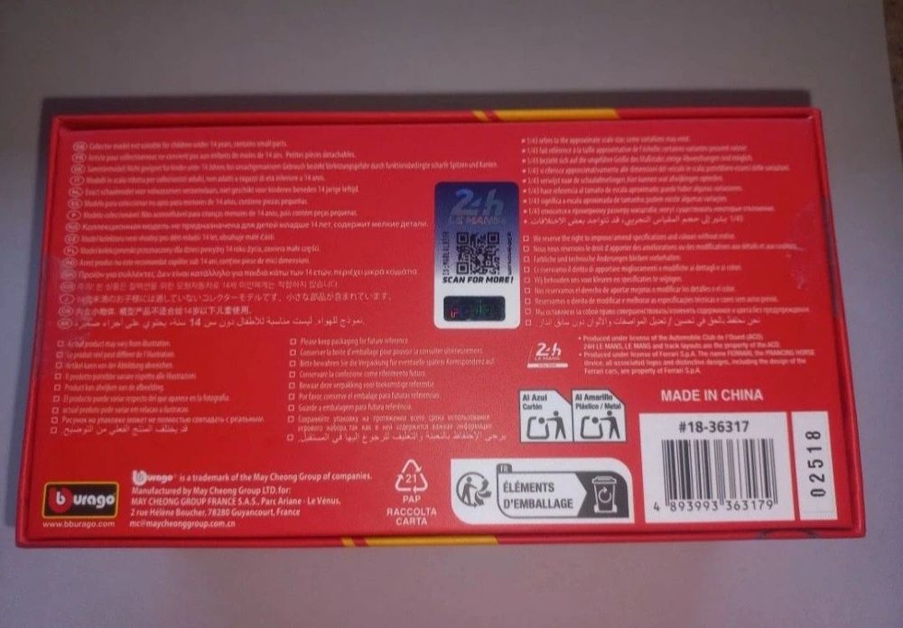 Bburago Ferrari 499P AF CORSE team, Robert Kubica, skala 1:43