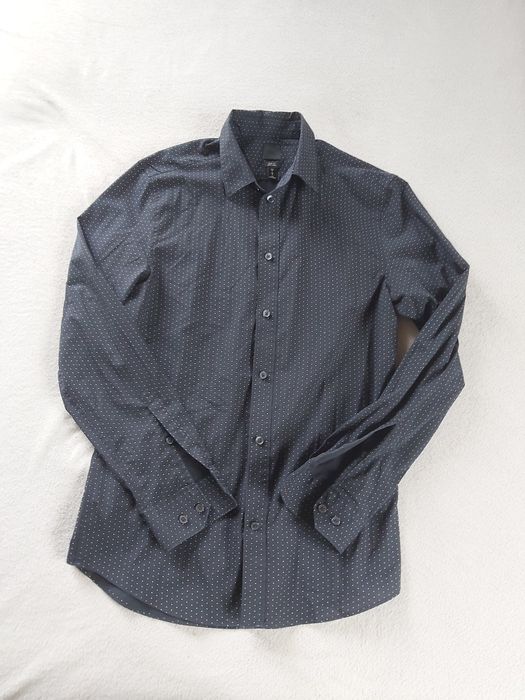 Czarna męska koszula easy iron slim fit r. M H&M