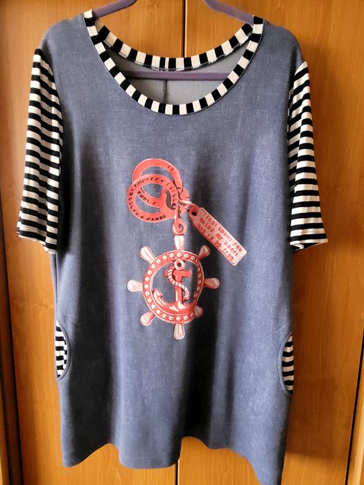 Bluzka w stylu marynarskim L/ XL