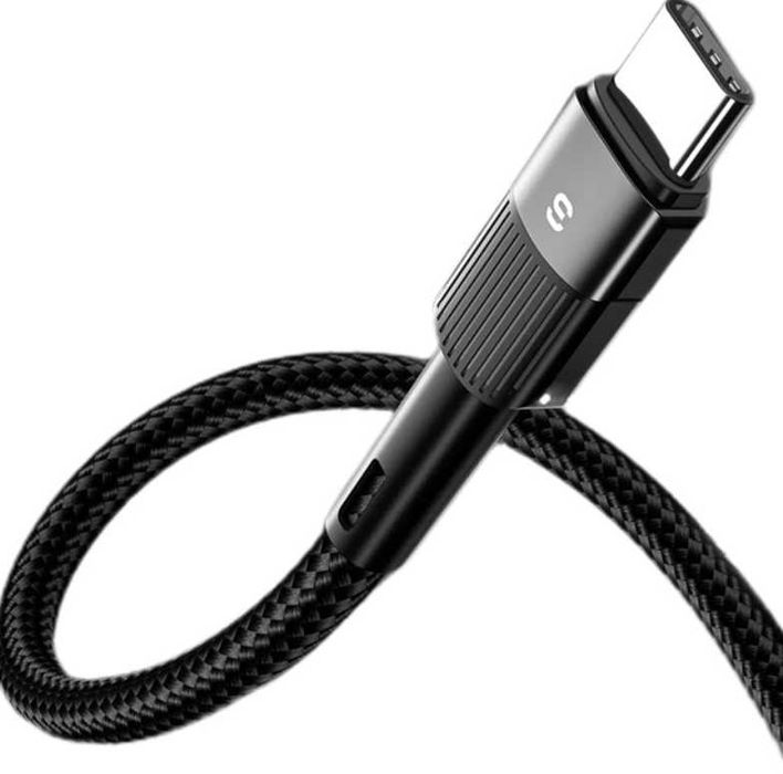 Kabel Szybkiego Ładowania 0.5m USB-TYP C Czarny Nylonowy kod 2117