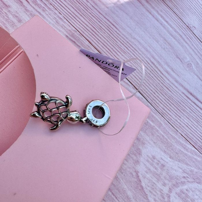 Шарм Pandora Рожева черепаха Намистина нова оригінал Підвіска срібло