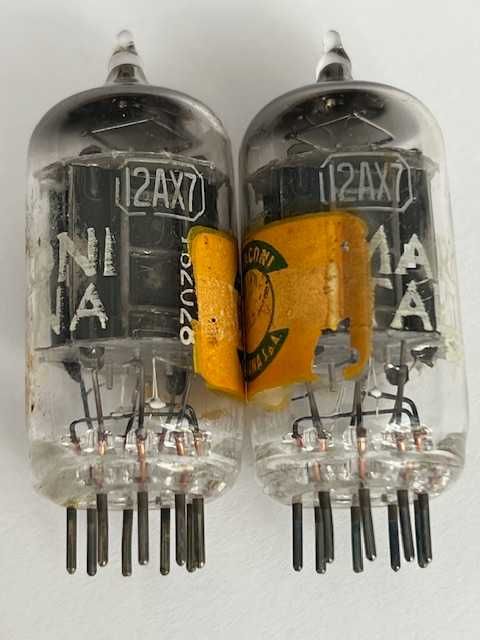 12AX7 ECC 83 MARCONI NOS Italy dobrana para lampy elektronowe 1951 !