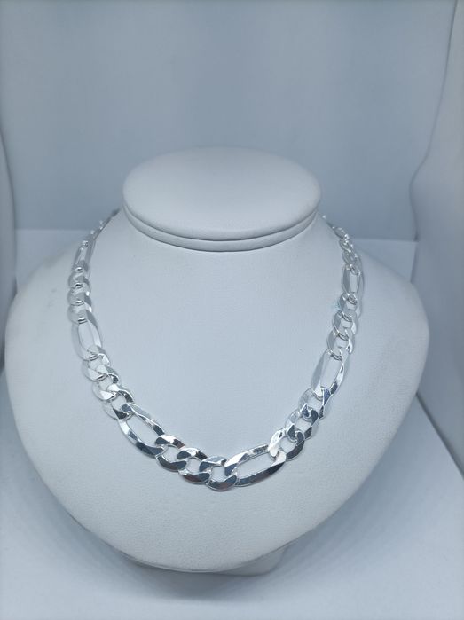 Srebrny łańcuszek próba 925 długość 60 cm splot figaro