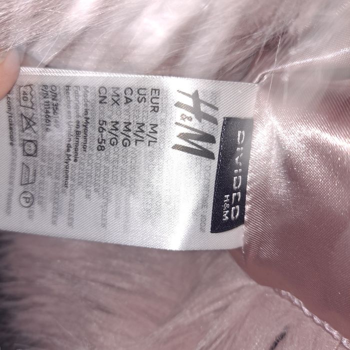 Puszysty kapelusz różowy h&m m/l