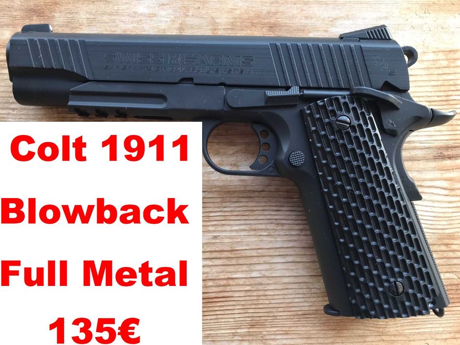 Pistola Pressão de AR(CO2)  + SwissArms Colt 1911 Blowback 4.5mm METAL