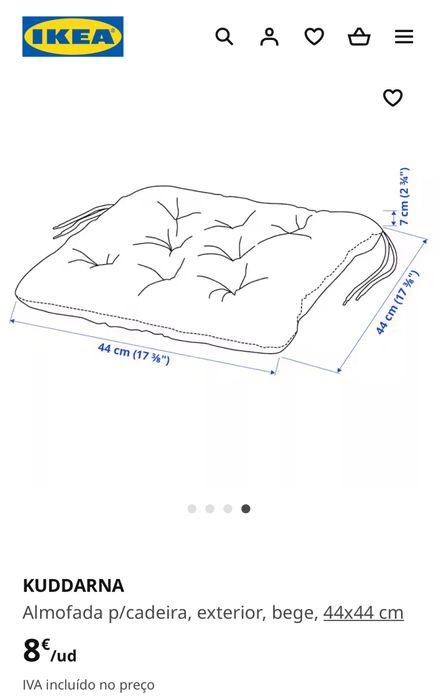 Almofada de cadeira IKEA preta/beje/cinzenta