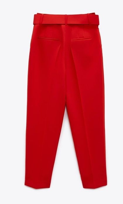 Червонi класичні штани Zara з височезною посадкою XS