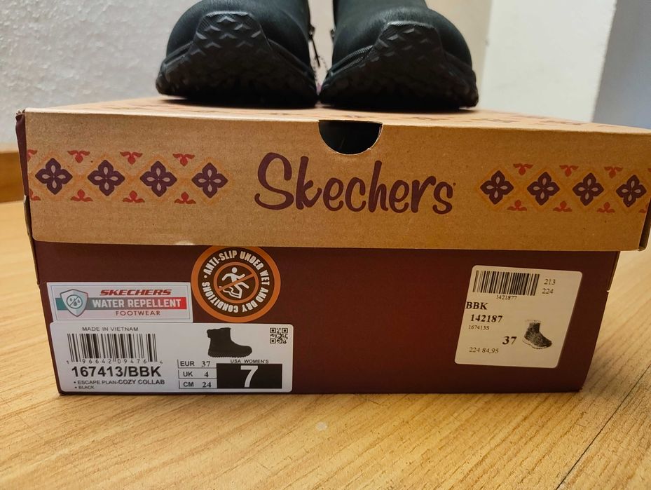 Botas Skechers Escape Plan – Cozy Collab, novas, tamanho 37