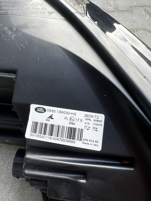 Lampa przednia lewa range rover sport