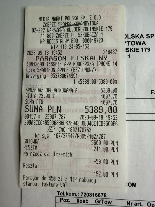 Iphone 14 Pro 128 Gb Stan bardzo dobry
