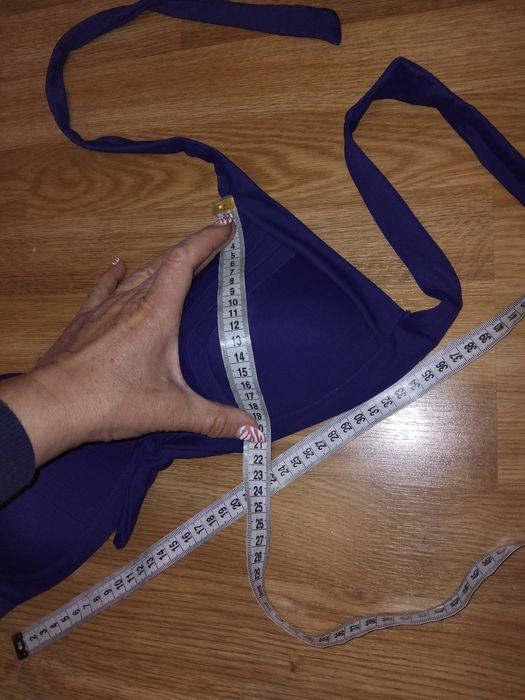 Купальник раздельный синий высокая посадка XL