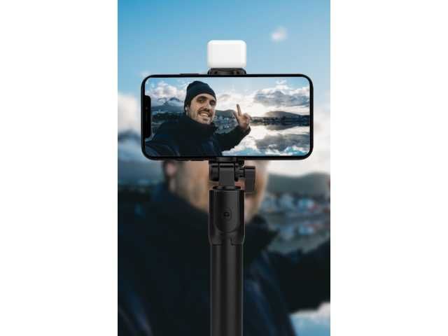 SELFIE STICK  STATYW Uchwyt na Telefon Kijek TRIPOD Lampa LED Pilot BT
