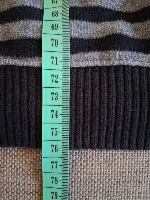 Męski sweter w szaro-czarne pasy r. XXL