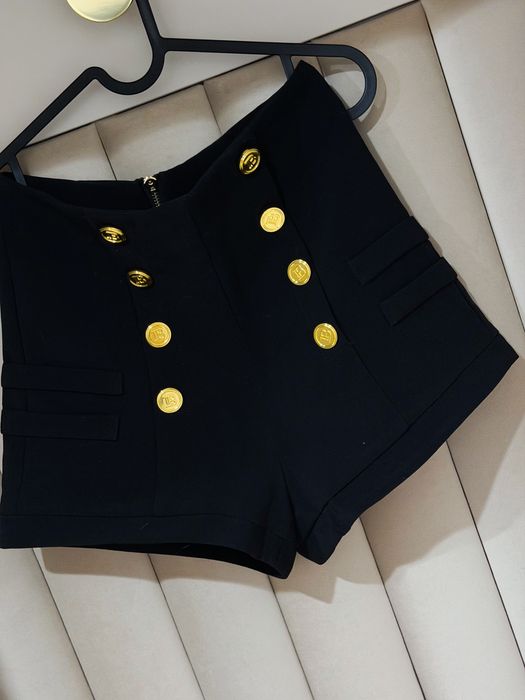 szorty balmain wysoki stan logowane guziki rozmiar XS 34