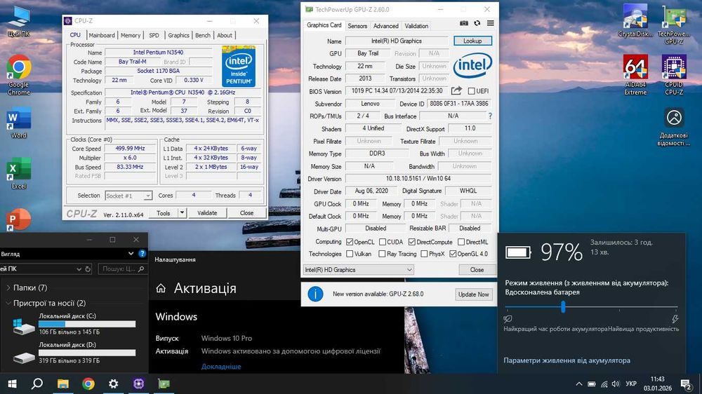 Ноутбук Lenovo B50-30 (Pentium N3540, 4gb, Hdd500gb )
