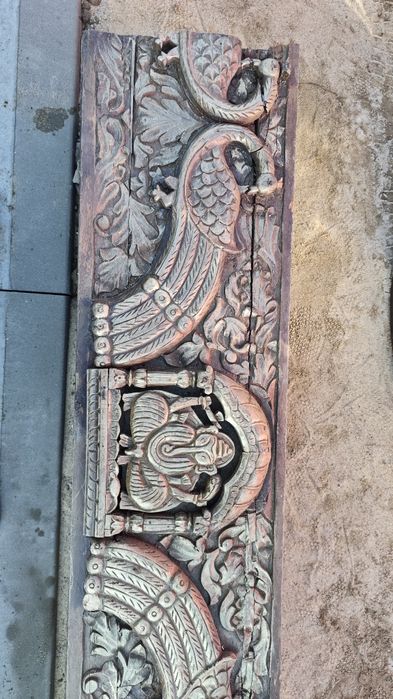 Panele dekoracyjne, indyjskie, drewniane, płaskorzeźby