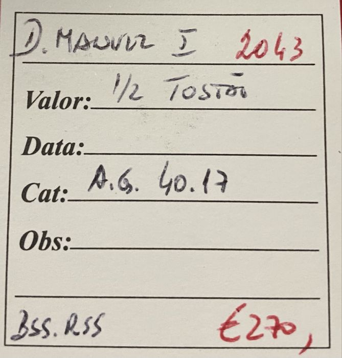 Moeda (2043) D. Manuel I - 1/2 Tostao