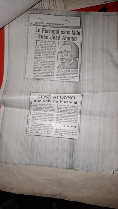 Zeca José Afonso press release francês 1981