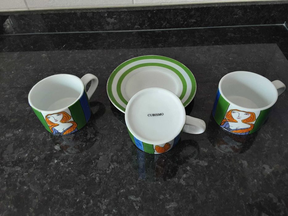 Set of 3 Cubist Mugs + 1 Saucer64730239153667121