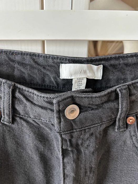 Czarne dżinsowe szorty jeansowe wysoki stan spodenki H&M 40 high waist