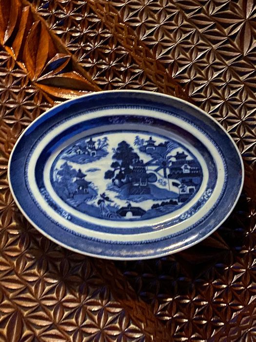 Travessa porcelana Chinesa séc XVIII Original 25 cm