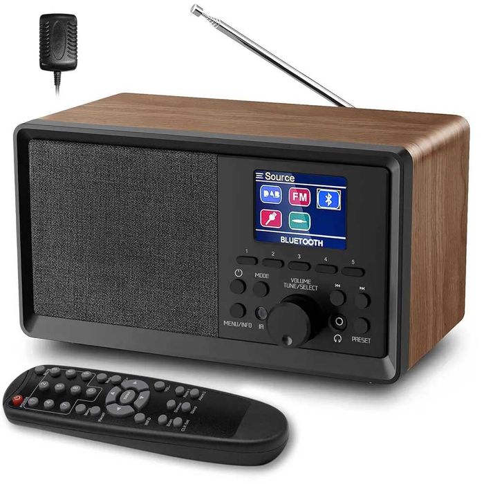 BIAOQINBO DAB Plus radio / DAB+ z Bluetooth FM, radio cyfrowe, retro