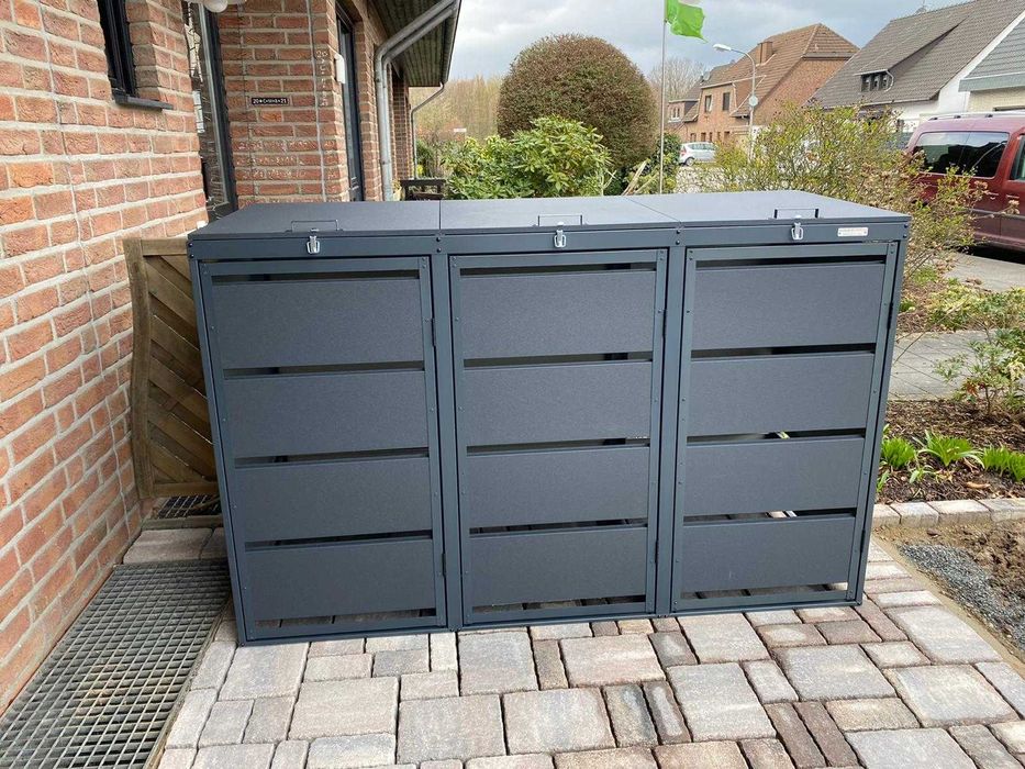 Zabudowa koszy pojemników na odpady obudowa kosza wiata na kosze 240 L