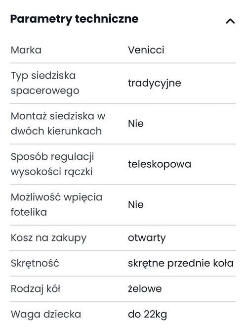 Spacerowka / wozek spacerowy Venicci Vero