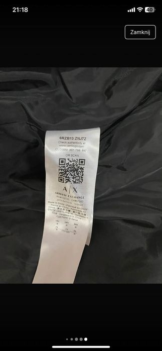 Męska kurtka zimowa  Armani Exchange