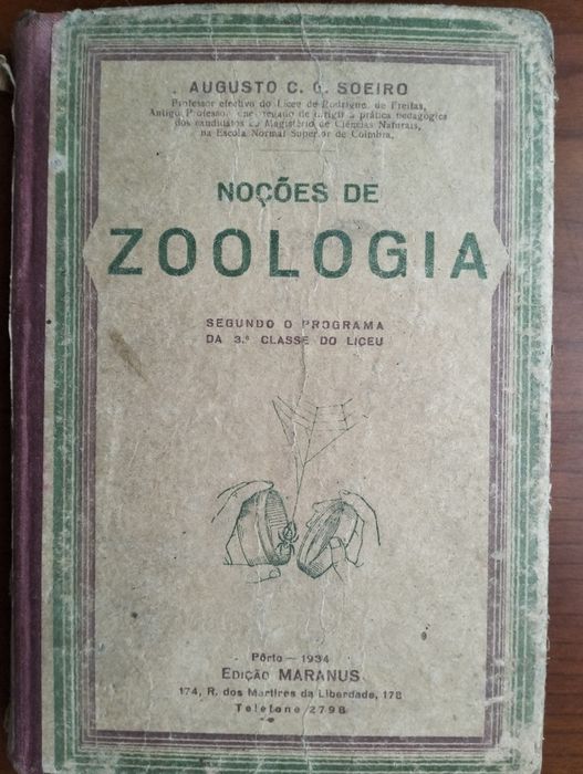 Livro Noções de Zoologia 1934