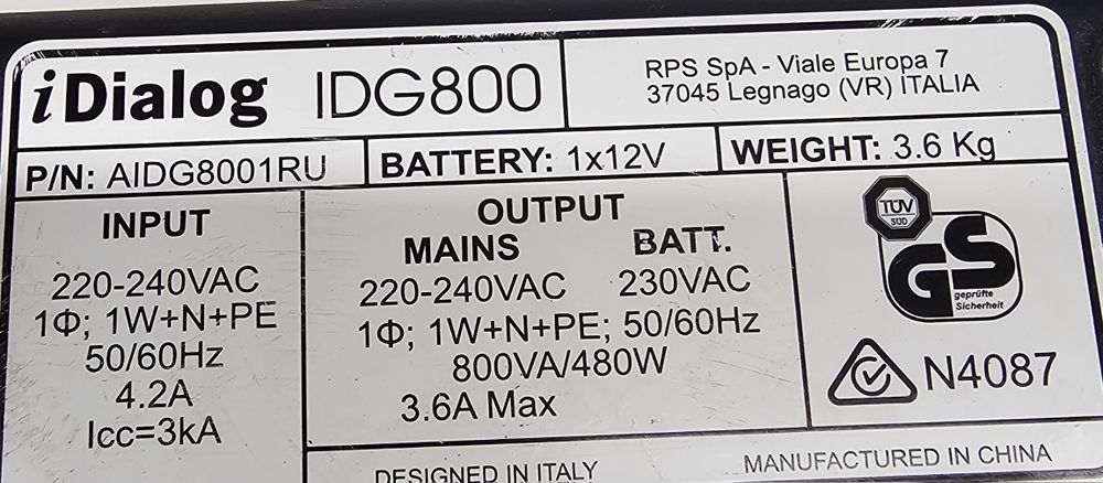 Zasilacz awaryjny UPS iDIALOG IDG800 AIDG8001RU