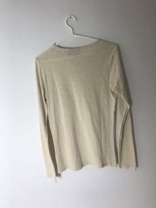 Beżowy klasyczny bawełniany top z długim rękawem Asos