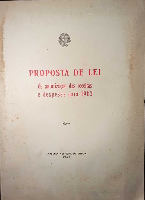 Proposta de Lei  de autorização das receitas e despesas para 1963