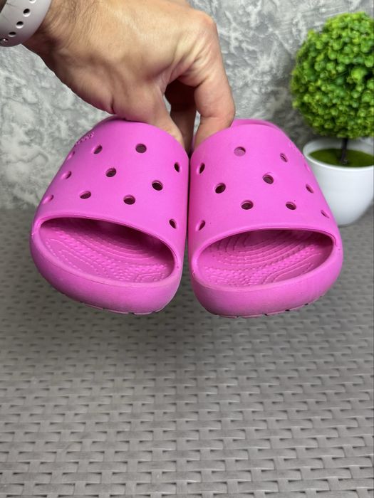 Crocs кроксы шлепанцы тапочки J1 31-32 размер подростковые розовые