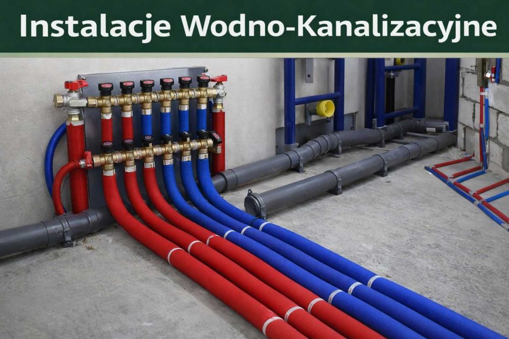 Instalacja–ogrzewania CO, hydraulika WOD KAN elektryczna, podłogówka,