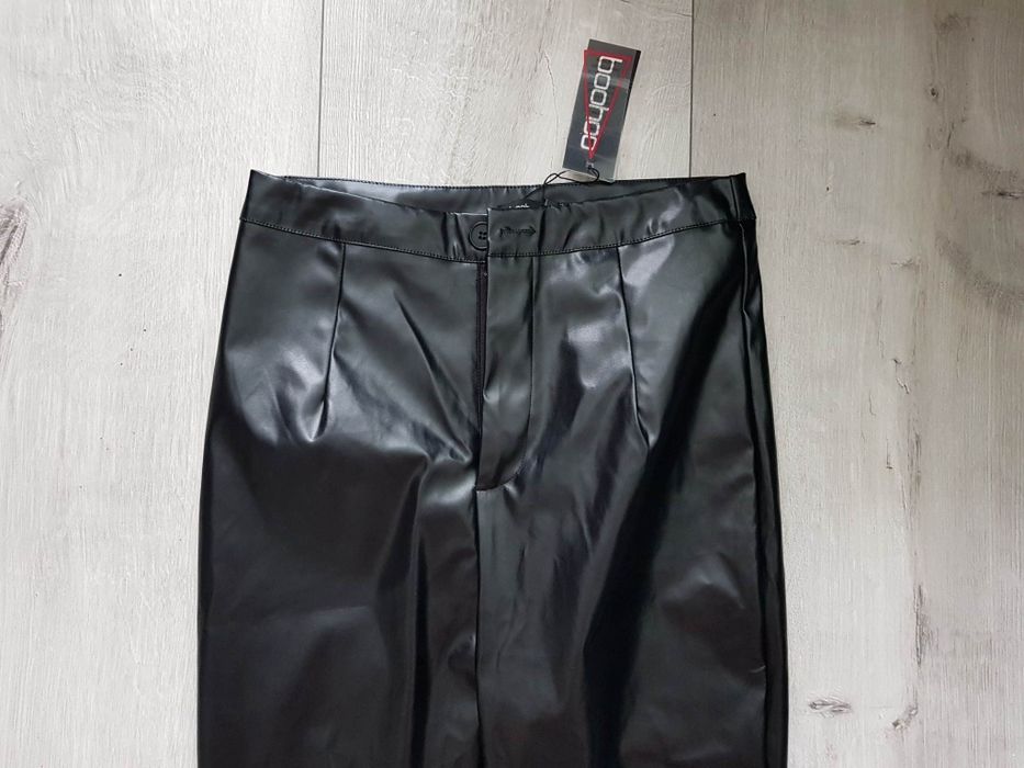 Boohoo* Spodnie skinny lateks skórzane*L