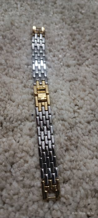 Bracelete Relógio Em Metal De Dois Tons Design Clássico
