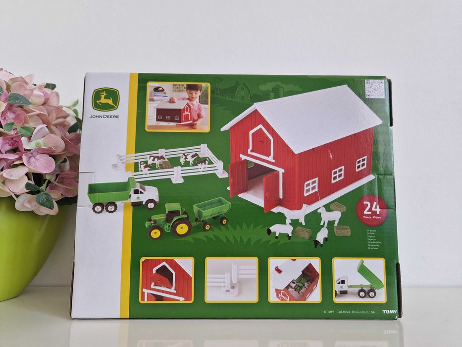 John Deere Zestaw stodoła traktor farma