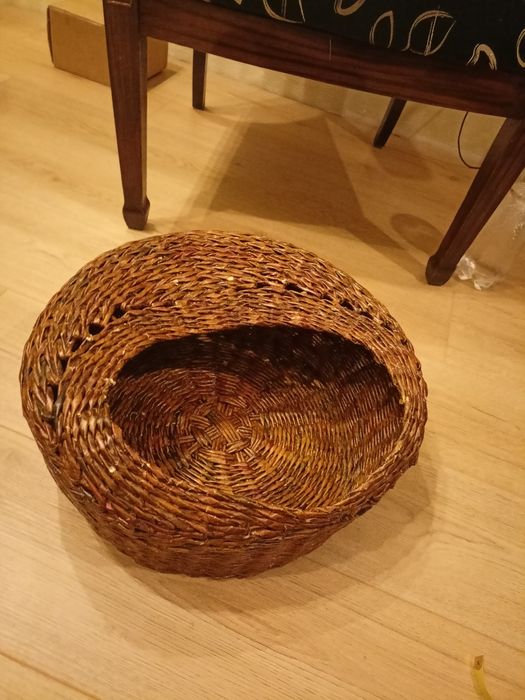 Корзина для кота из бумажной лозы