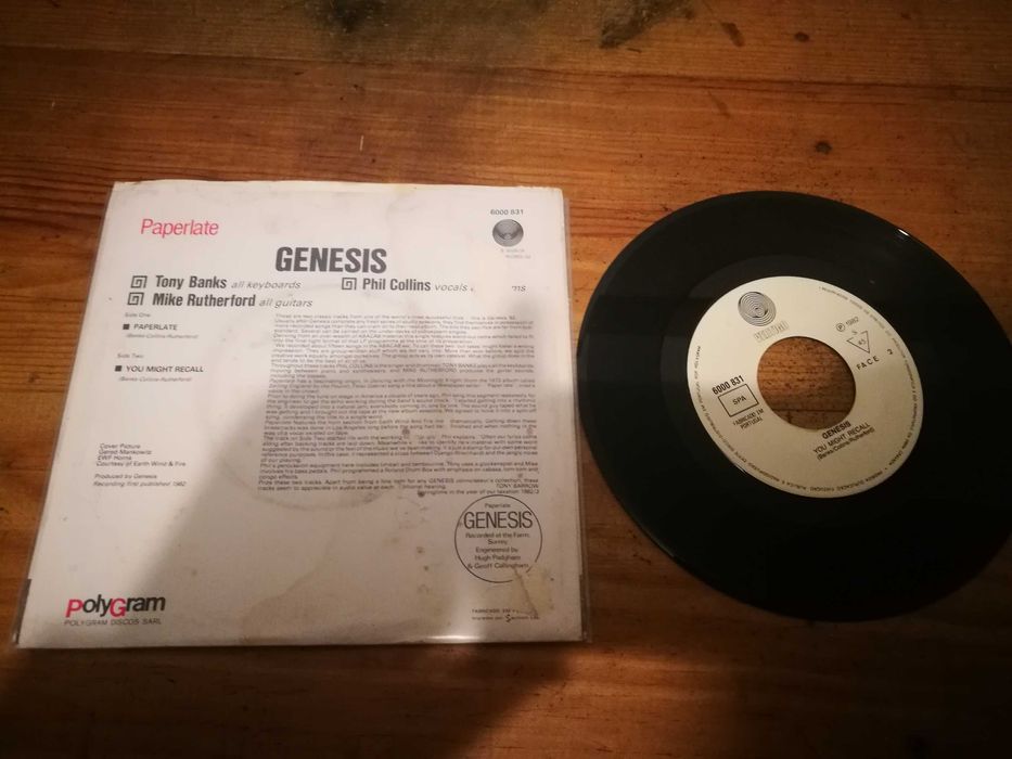 GENESIS (Prog Rock) - Paperlate SINGLE