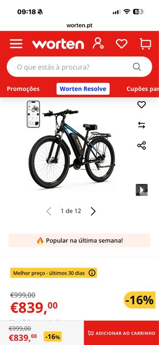 Bicicleta eletrica Duotts C29 nova