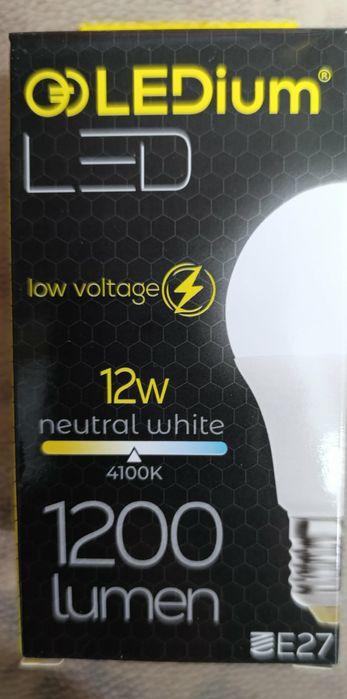 Нізьковольтна світодіодна лампа LEDium 12Вт  ,12-48 вольт.