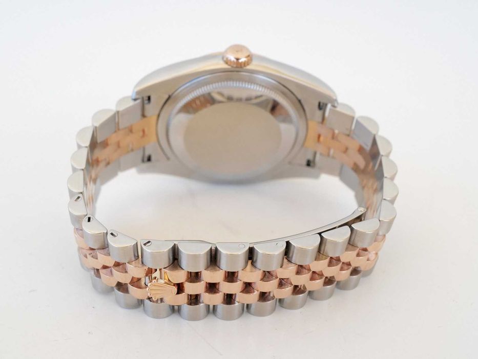 Rolex Datejust 36mm Jubilee Steel 18K Rose Gold White Diamond Dial