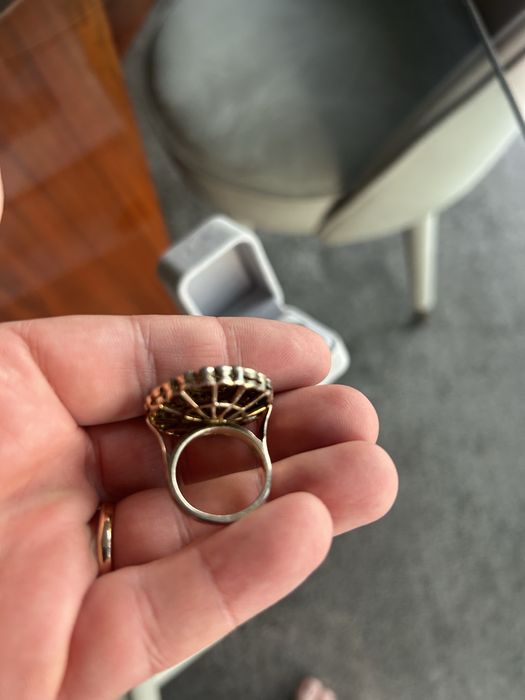 Anel joalharia antuga, prara ouro e diamantes
