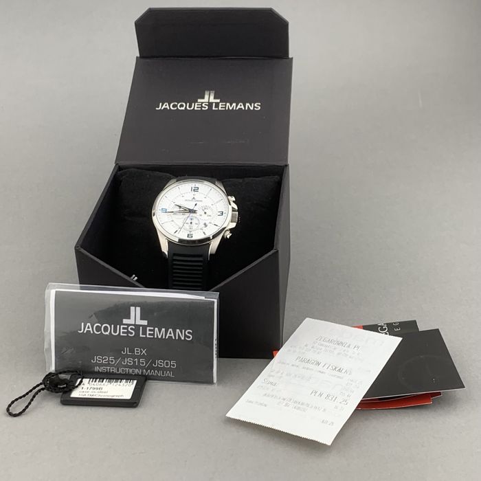 Zegarek naręczny męski Jacques Lemans | biały chronograf