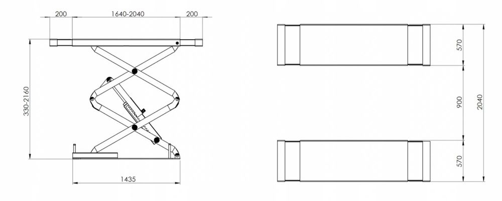 Podnośnik samochodowy nożycowy długi podposadzkowy GRUBBER XL300I-E2