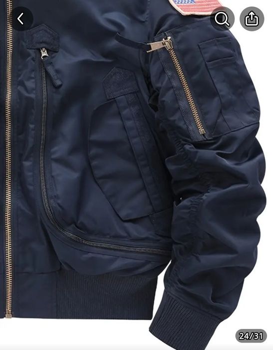 бомбер МА-1 ( темно - синій)розмір 3XL-2XL-XL-L-M, водонепроникний.