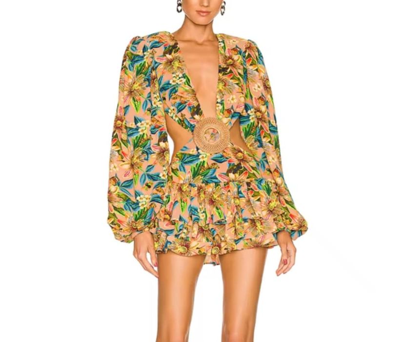 Sukienka damska boho z motywem kwiatowym