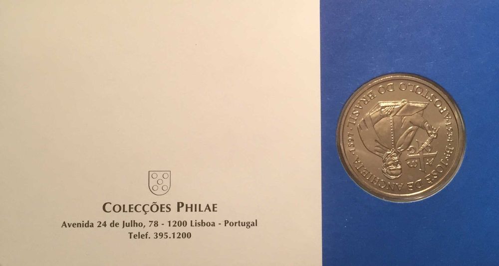 Livrete c/moeda de 200$00 - José de Anchieta Apóstolo do Brasil - 1997