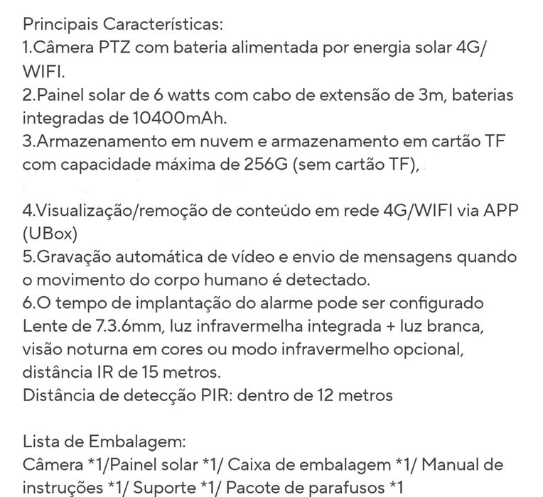 Camara 4G  PTZ Rotation
